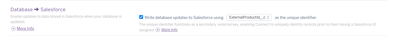 Database→Salesforceの設定
